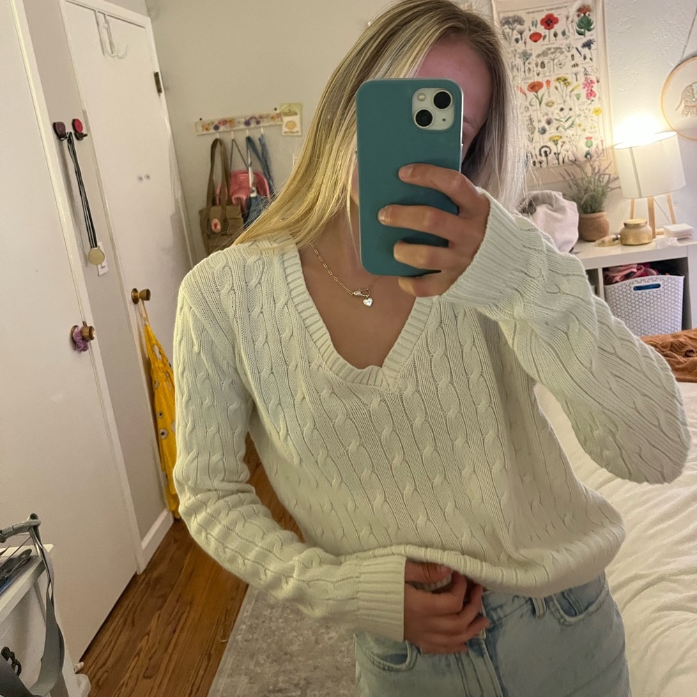 Brandy Melville knit white sweater.